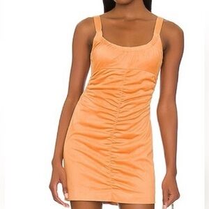 Free People Gathered Orange Mini Dress